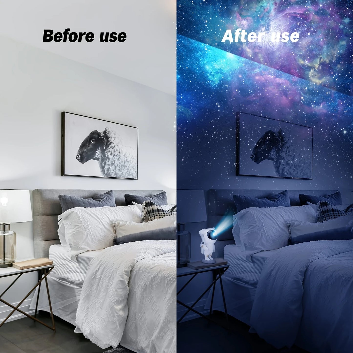 Starry Sky Projector Galaxy Night Light - Astronaut Space Buddy Projector, Starry Sky Nebula Ceiling LED Light With Timer And Re