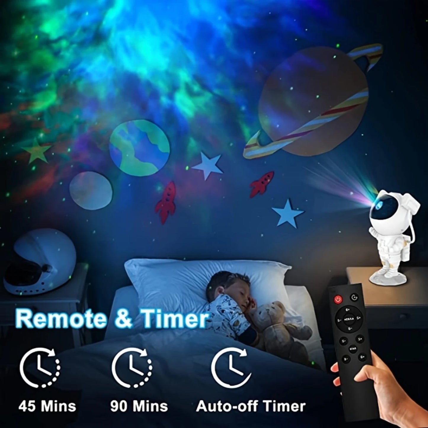 Starry Sky Projector Galaxy Night Light - Astronaut Space Buddy Projector, Starry Sky Nebula Ceiling LED Light With Timer And Re